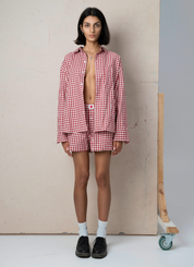 Oversized Shirt - Red Check